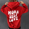 Women Slogan Letter Letter Back Print Long Sleeve Basic Hoodie