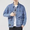 Men Casual Lapel Long Sleeve Oversized Loose Denim Jacket