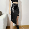 Fashion Gothic Edgy Women'S Solid Color Slim High Waist Irregular Slit Skirt