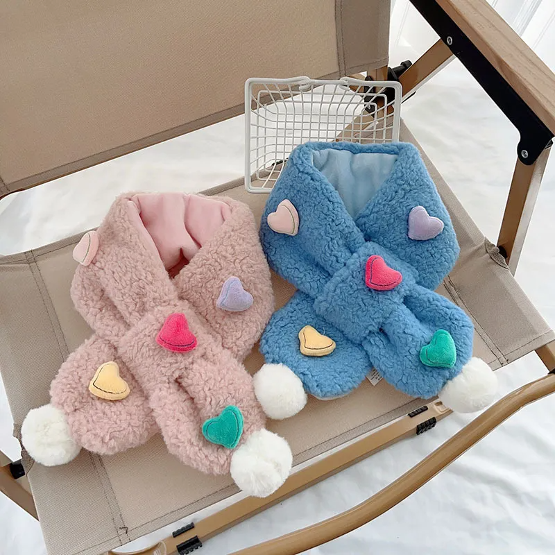 (Buy 1 Get 1) Kids  Winter  Heart-Shaped Thickening Woollining Scarf