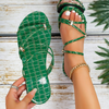 Women Fashion Plus Size Solid Color Stone Pattern Rhinestone Flat Slippers