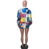 Women Fashion Multicolor Graphic Print Long Sleeve Hoodie