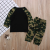 2 Pcs Baby Infant Toddler Boy Camouflage Print Tops And Pants Set