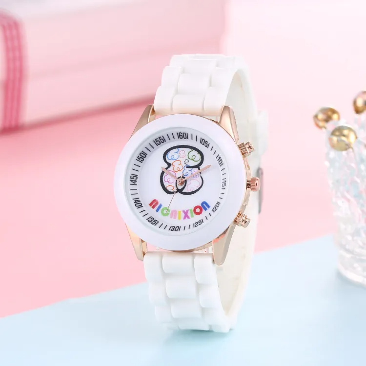 Kids Cute Silicone Band Candy Color Colorful Cartoon Bear Watch