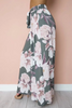 Women Simple Floral Printed High Waist Loose Casual Wide Leg Pants