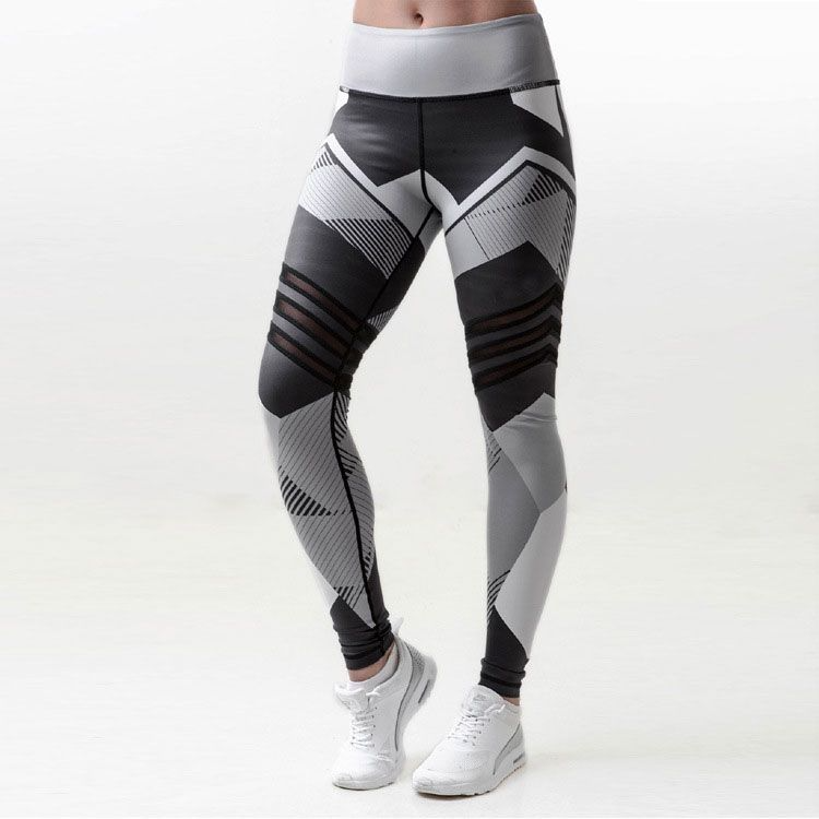 Geometric Print Fitness Sports High-Waisted Leggings Pants