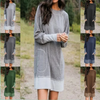 Women Fashion Casual Raglan Long Sleeve Dress