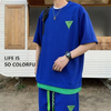 Men Casual Round Neck Short-Sleeved Loose T-Shirt And Shorts Two-Piece Set