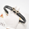 Women'S Fashion Casual Pearl Bowknot Alloy Smooth Buckle Genuine Leather Belt