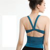 Women Casual Tight Solid Color Round Neck Sleeveless Backless Sports Tank Top