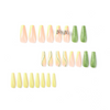 ( Buy 1 Get 2 ) Women Fashion Green Edge Glitter Three-Dimensional Butterfly Wearable False Nails