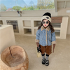 Kids Toddler Girls Boys Autumn Winter Fashion Casual Cute Solid Color Woollining Lapel Denim Coat