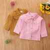 Kids Casual Letter Pattern Lapel Long Sleeve Single-Breasted Coat