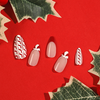 ( Buy 1 Get 2 ) Women Fashion Christmas Red Border Geometric Detachable False Nails