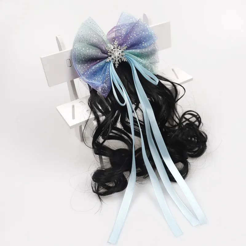 ( Buy 1 Get 2 ) Kids Girls Fashion Cute Sweet Party Bow Hair Band Solid Color Wig Defense