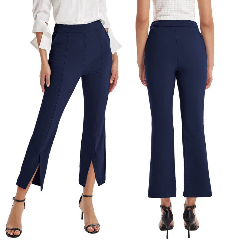 Women'S Fashion Casual Slit High-Waist Flared Suit Pants