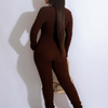 Women Fashion Solid Color Knitted Long Sleeve Bubble Clothing Jumpsuit
