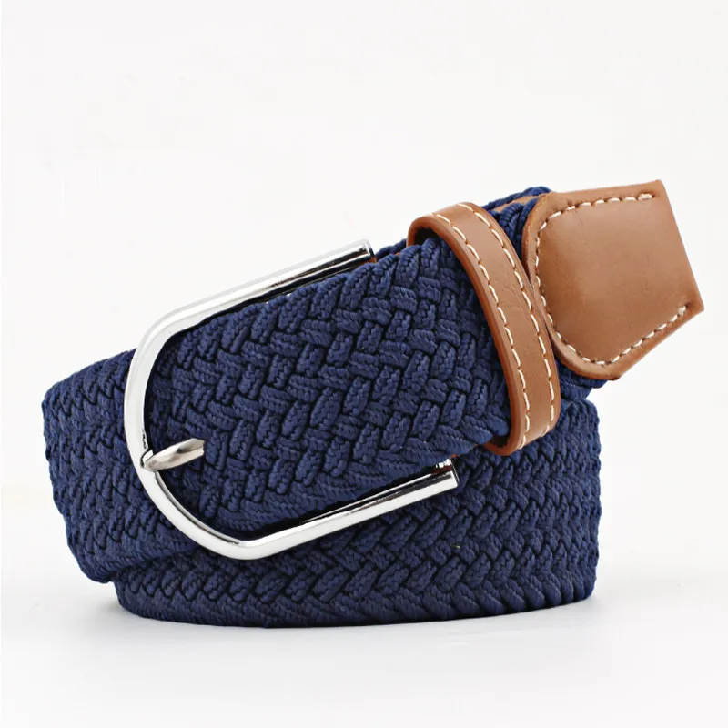 Unisex Stretch Elastic Braided Canvas Belt