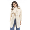 Solid Color Winter Pattern Medium Length Plush Cardigan Coat