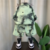 Kids Toddler Big Boys Casual Cute Vacation Ink Print Short Sleeve Lapel Shirt Shorts Set