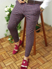 Men Basic Mid-Waist Plaid Printed Color Blocking Straight Suit Pants