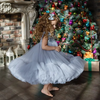 Toddler Girls Fashion Party Mesh Sequins Sleeveless Round Neck Tutu Princess Dress