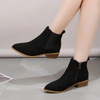 Women Fashion Plus Size Suede Pointed Toe Side Zipper Short Boots