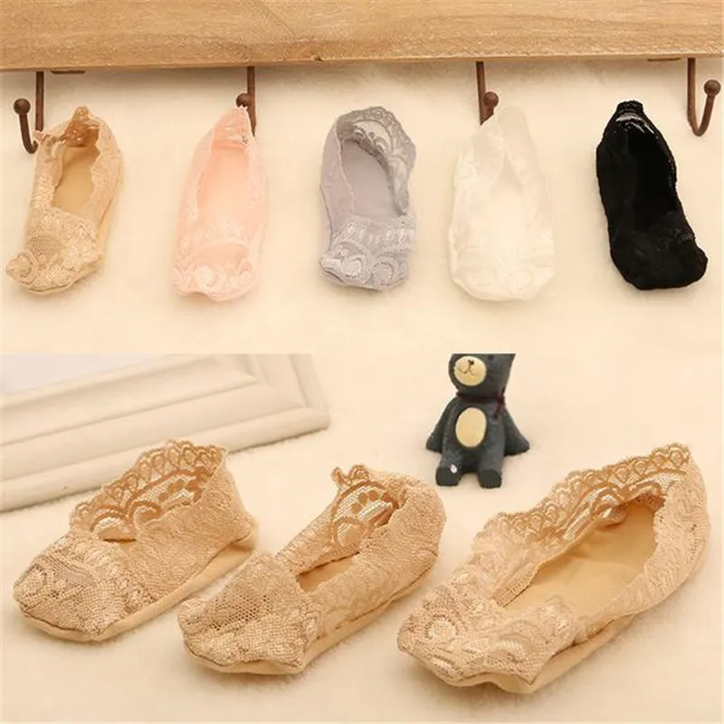 10pairs/Set Kids Girls Basic Solid Color Lace Design Soft Socks