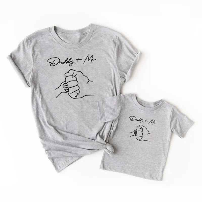 Daddy And Me Fist Parent-Child Outfit Family Father-Son Outfit Round Neck Short-Sleeved Top