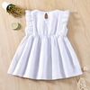 Baby Girls Cute Solid Color Sleeveles Cotton Embroidered Flowers Dresses