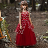 Children'S Clothing Children'S Dress Large Girl'S Lace Floral Bow Small Tail Flower Girl Princess Dress