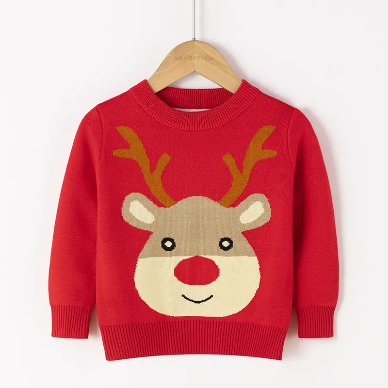 Kids Toddler Girls Boy Fashion Cartoon Christmas Elk Sweater