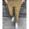 Men Casual Plaid Stripe Pants