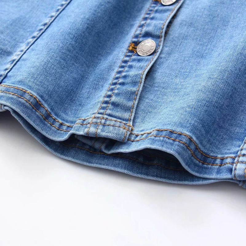 Fashion Women Campus Style Single-Breasted Suspender Denim Dress