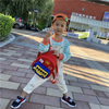 Children Kids Toddlers Fashion Girls Boys Cartoon Bus Pattern School Bag Backpack