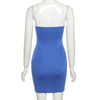 Women Sexy Color Blocking Strap Dress