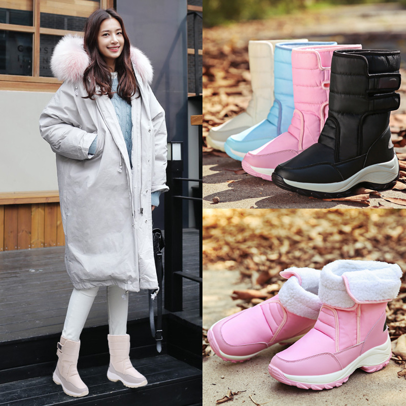 Women Fashion Plus Size Thick-Soled Velvet Warm Snow Boots