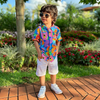 Children Kids Baby Fashion Boys Short Sleeve Cartoon Print Shirt