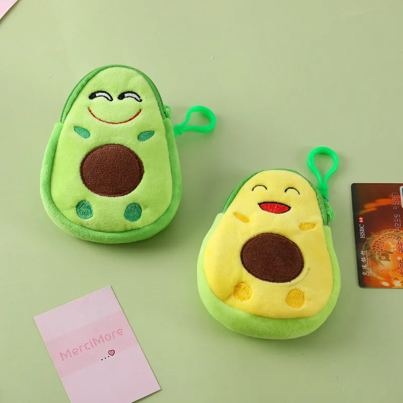 (Buy 1 Get 2) Cartoon Plush Cute Avocado Coin Purse