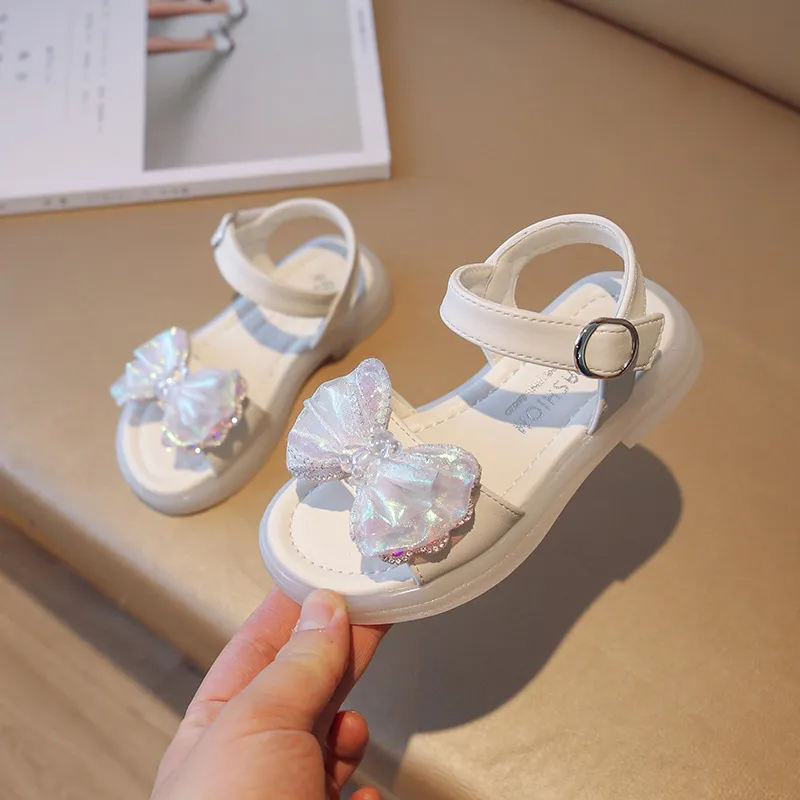 Children Kids Baby Fashion Girls Soft Bottom Open Toe Bowknot Sandals Shoes