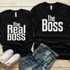 THE BOSS THE REAL BOSS Letter Printing Women Men Lovers T-Shirt