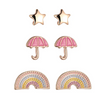 (Buy 1 Get 1) Children Kids Baby Fashion Girls Cartoon Star Rainbow Earrings Ear Clips