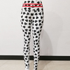 Black Heart-Shaped Print Hip-Lifting Sports High-Waisted Leggings Pants