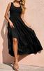 Women'S Fashion Casual Summer Vacation Basic Solid A-Line Swing Dress