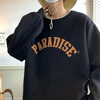 Men Casual Letter Printing Round Neck Long Sleeve Loose Sweatshirt