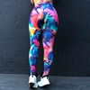 Abstract Type Print Defined Waist Sports Cropped Pants