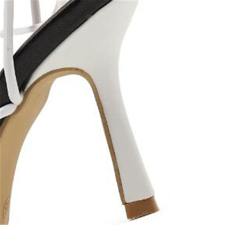 Women Plus Size Color Blocking Bandage Stiletto Heel Sandals