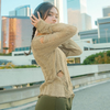 Women'S Fashion Hollow Solid Color Round Neck Long Sleeve Knit Top