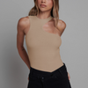 Fashion Hollow Women Sexy Ribbed Tight Sleeveless Solid Color Bodysuits