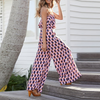 S-2XL Women Sexy Graphic Printing Spaghetti Strap Loose Jumpsuits